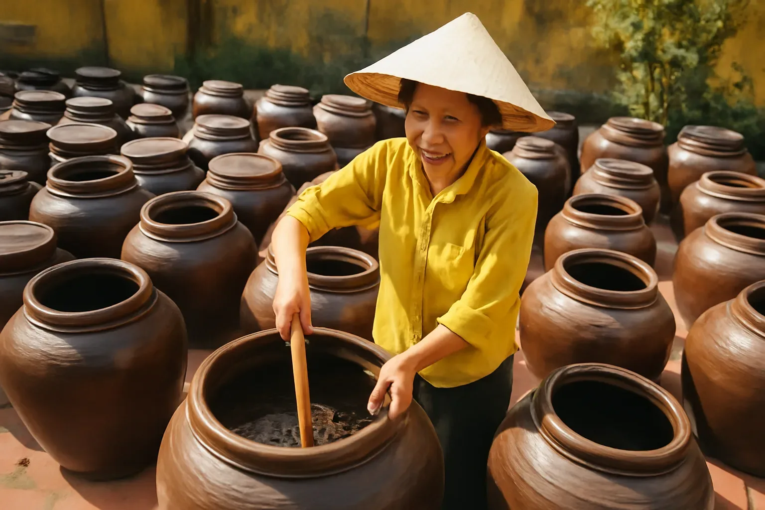 Tương Bần Hưng Yên làm theo mùa nắng: từ mốc xôi đến chum tương chín